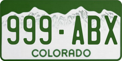 CO license plate 999ABX