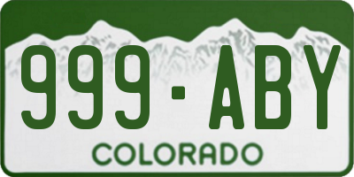 CO license plate 999ABY