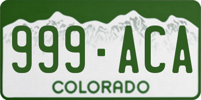 CO license plate 999ACA
