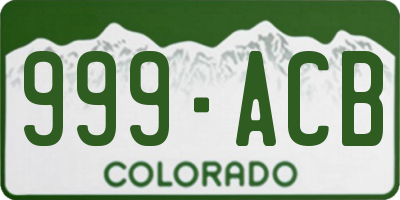 CO license plate 999ACB