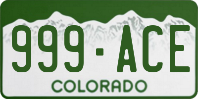CO license plate 999ACE