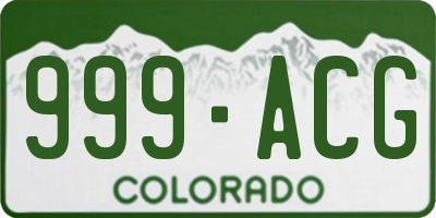CO license plate 999ACG