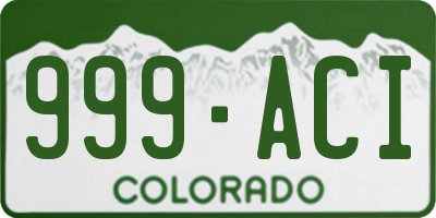 CO license plate 999ACI