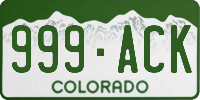 CO license plate 999ACK