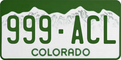CO license plate 999ACL