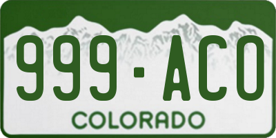 CO license plate 999ACO