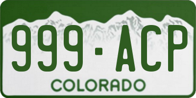 CO license plate 999ACP