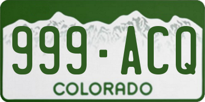 CO license plate 999ACQ