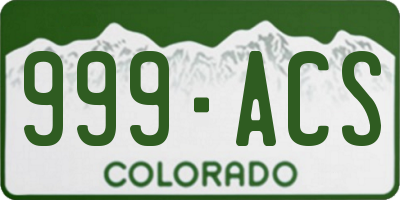 CO license plate 999ACS