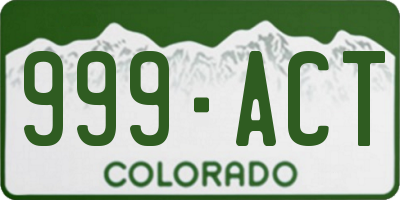 CO license plate 999ACT