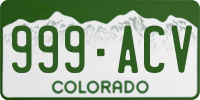 CO license plate 999ACV