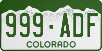 CO license plate 999ADF