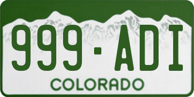 CO license plate 999ADI