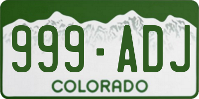 CO license plate 999ADJ