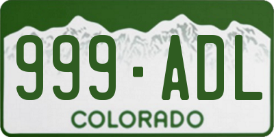 CO license plate 999ADL