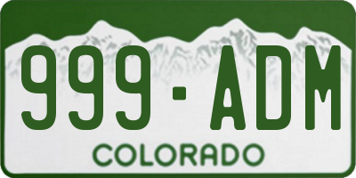 CO license plate 999ADM