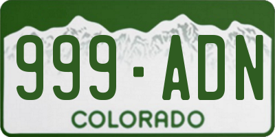 CO license plate 999ADN