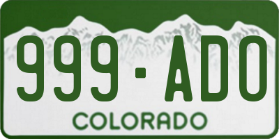 CO license plate 999ADO