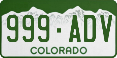 CO license plate 999ADV