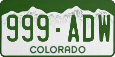 CO license plate 999ADW