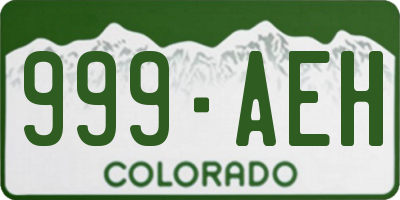 CO license plate 999AEH