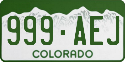 CO license plate 999AEJ