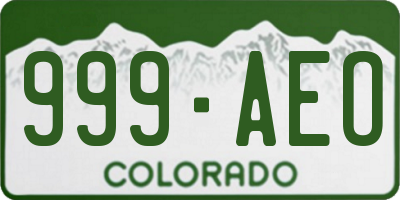 CO license plate 999AEO
