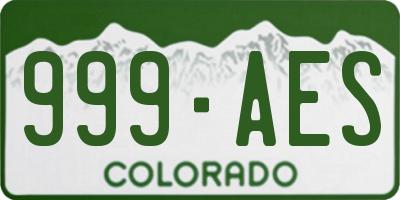 CO license plate 999AES