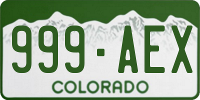 CO license plate 999AEX