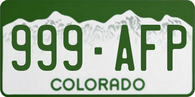 CO license plate 999AFP