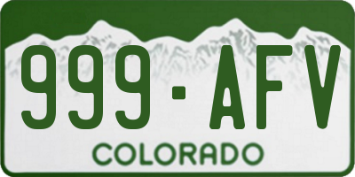 CO license plate 999AFV