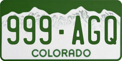 CO license plate 999AGQ