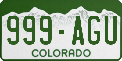 CO license plate 999AGU
