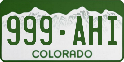CO license plate 999AHI