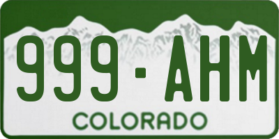CO license plate 999AHM