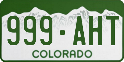 CO license plate 999AHT