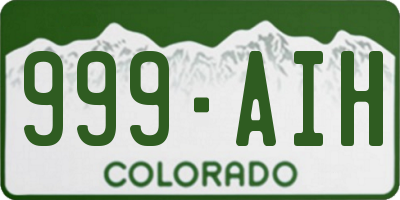 CO license plate 999AIH