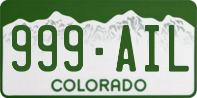 CO license plate 999AIL