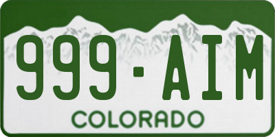 CO license plate 999AIM