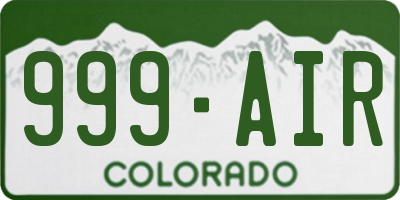 CO license plate 999AIR