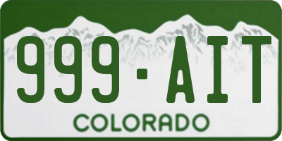 CO license plate 999AIT
