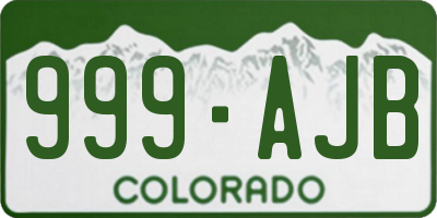 CO license plate 999AJB