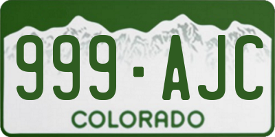 CO license plate 999AJC
