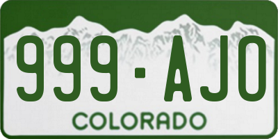 CO license plate 999AJO