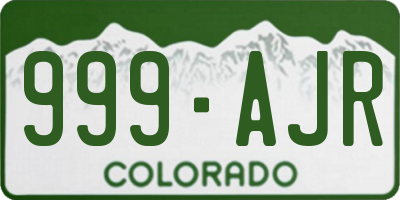CO license plate 999AJR