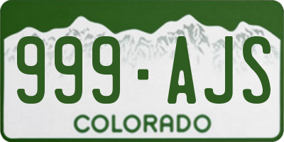 CO license plate 999AJS
