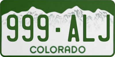CO license plate 999ALJ