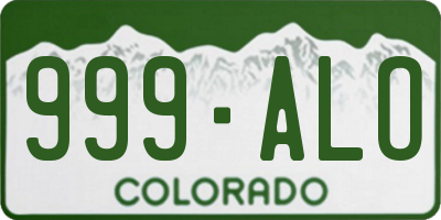 CO license plate 999ALO