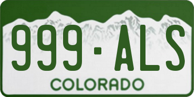 CO license plate 999ALS