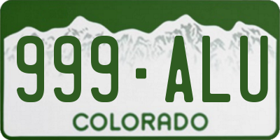 CO license plate 999ALU